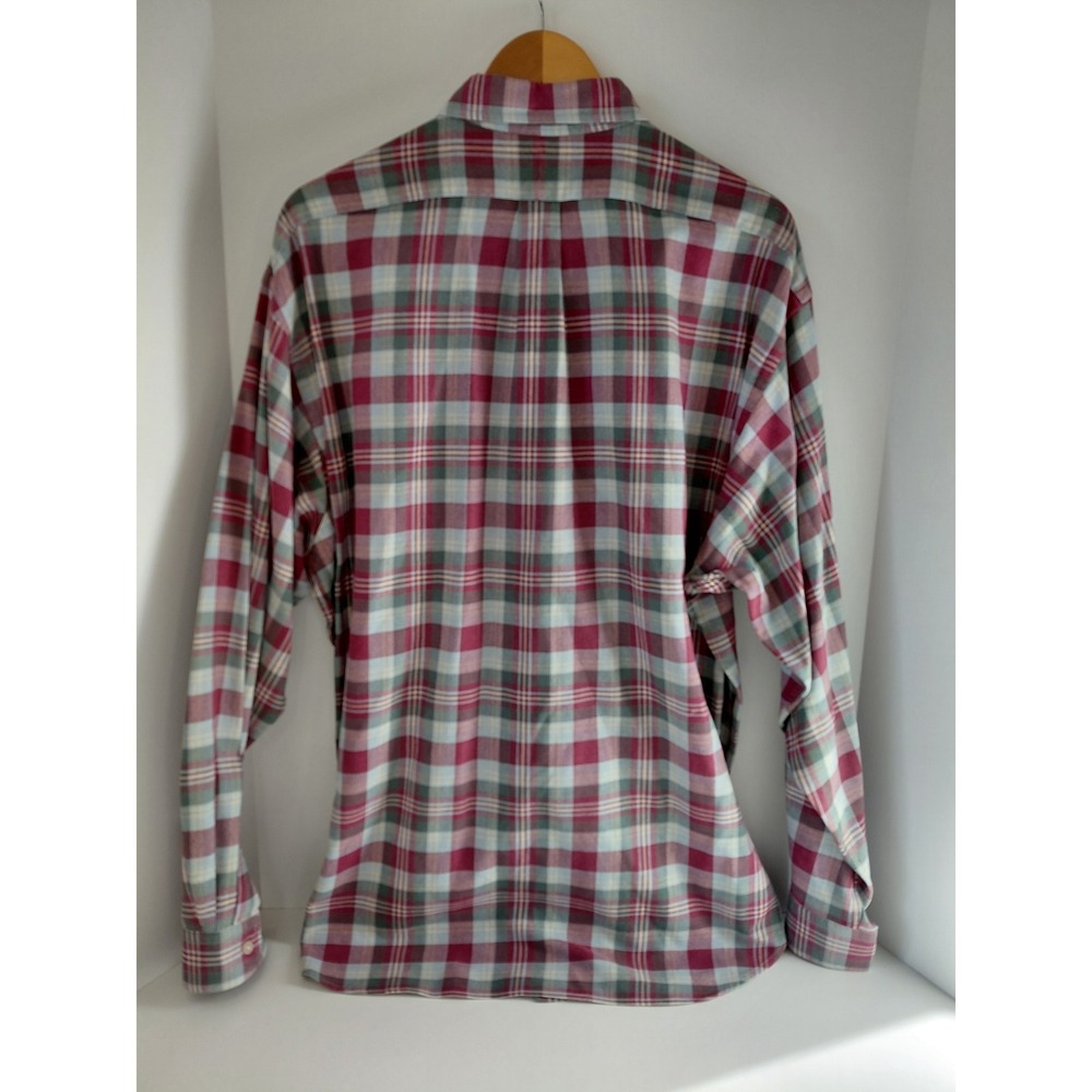 Ralph Lauren Golf Tilden Plaid Button Down Mens XL Burgundy Green Long Sleeve - Picture 3 of 9